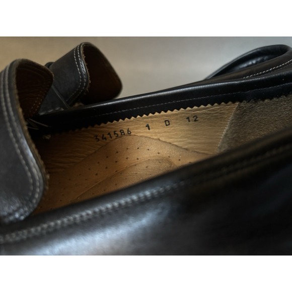 Santoni Ikangia‎ Men\'s Black Leather Slip On Penny Loafers Shoes 12 D Executive main image 5